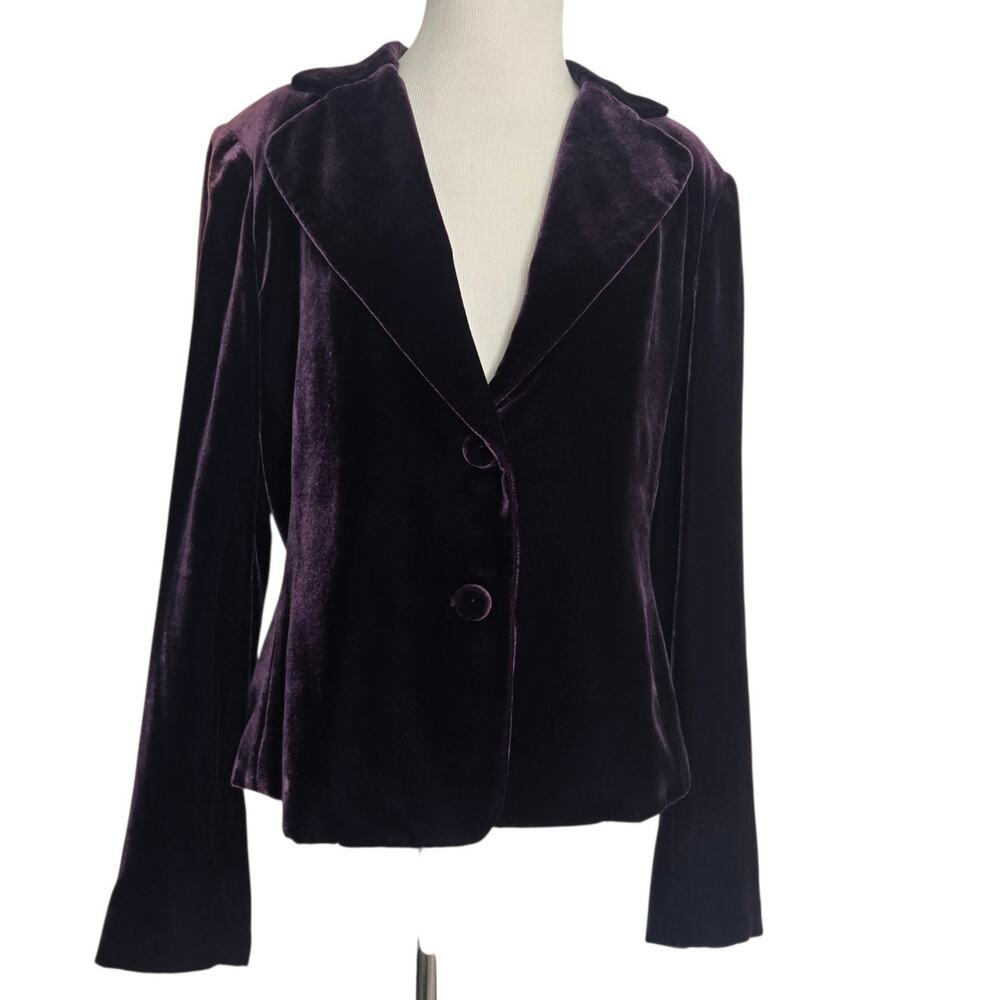 Womens Gothic Velvet Blazer Silk Blend Victorian Steampunk Royal Purple Size 12